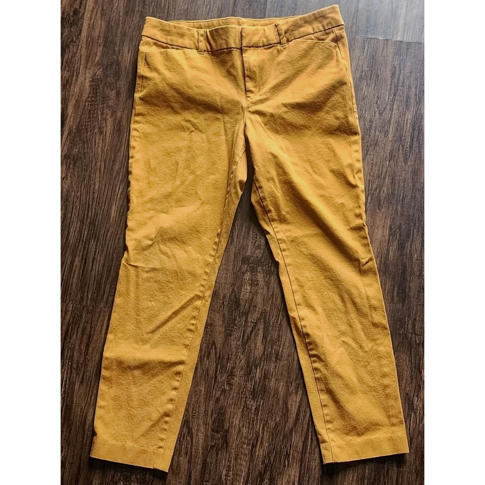 Old Navy Women Pixie Ankle Chino Pants Size 10 Sunflower Gold Cotton Blend